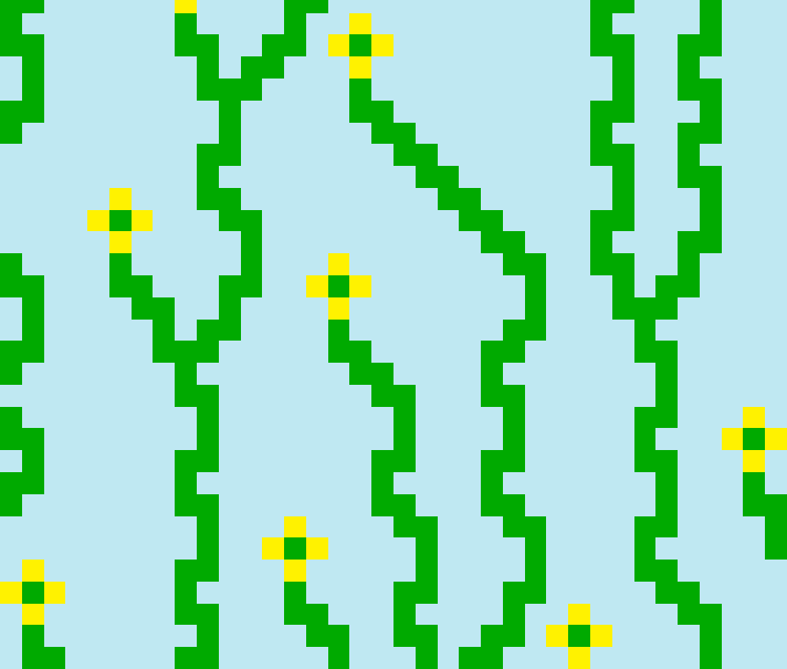 Flowers pixel art generated by WFC